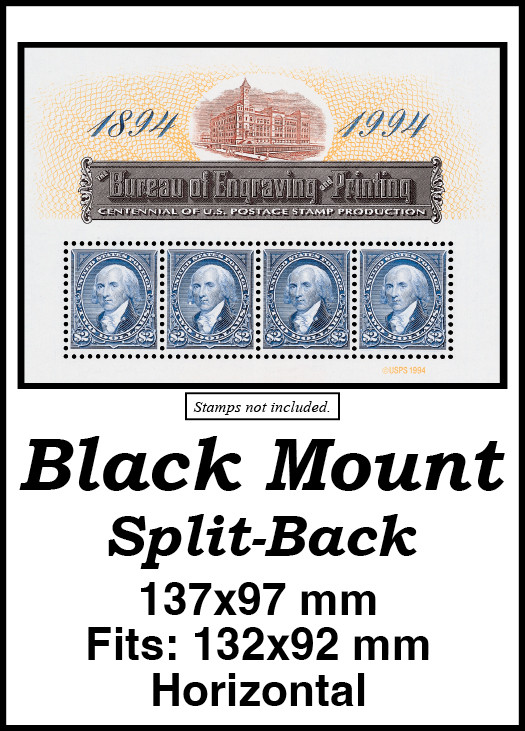 MM797 - 137x97mm 2 Horizontal Black Split-Back Mounts