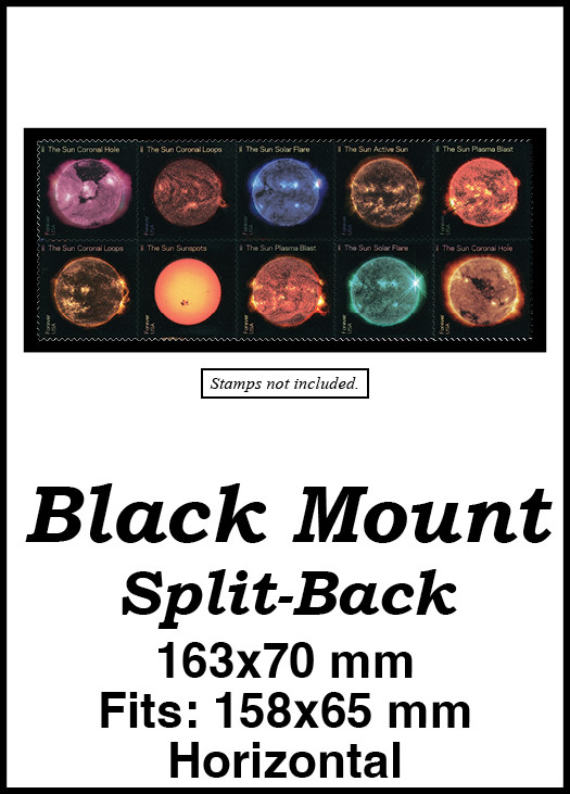 MM6187 - 163x70mm 2 Horizontal Black Split-Back Mounts