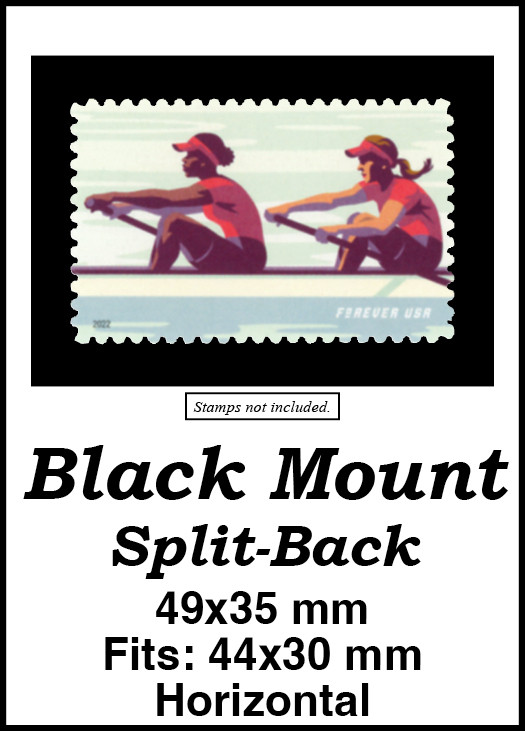 MM6194 - 49x35mm 10 Horizontal Black Split-Back Mounts