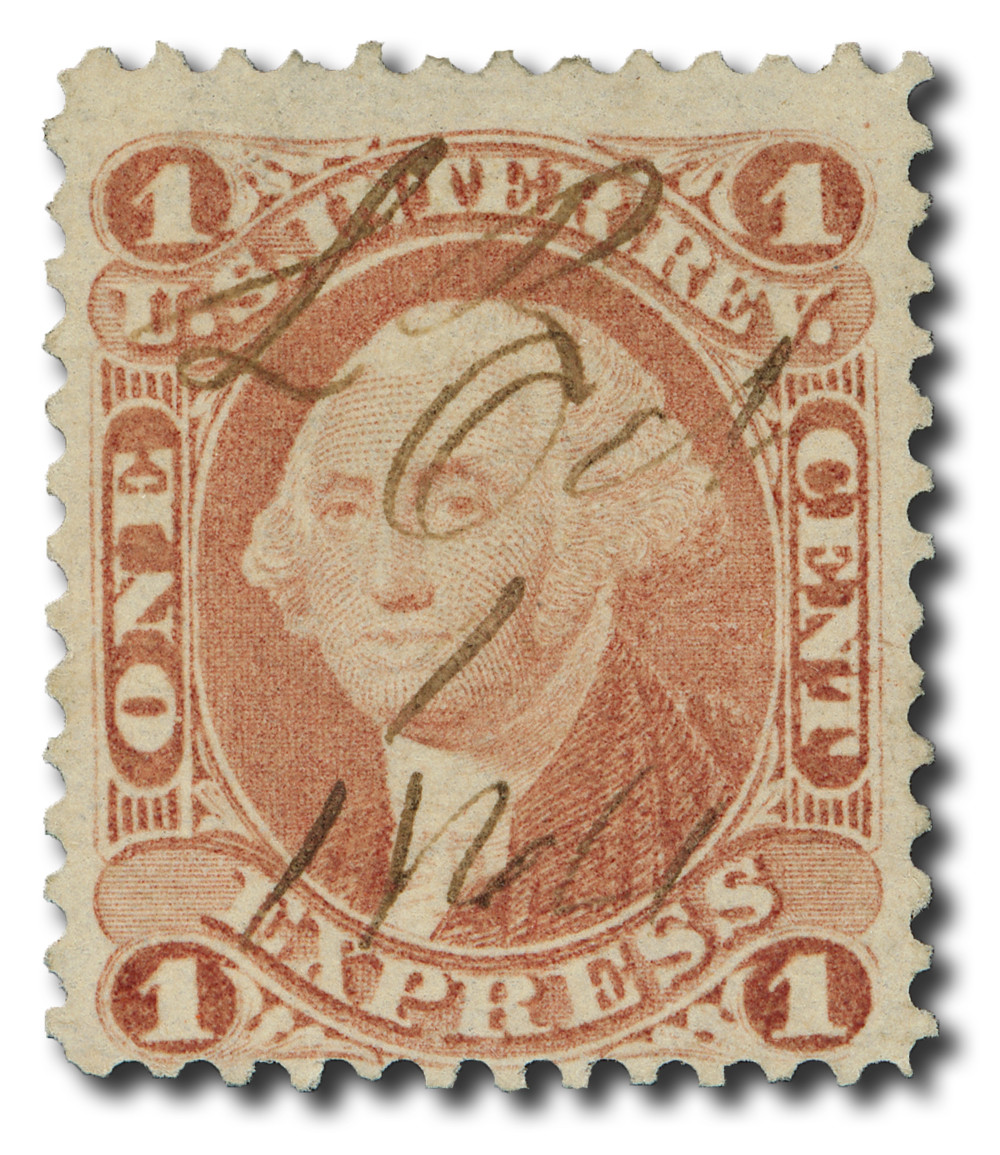 R1 - 1862-71 1c U.S. Internal Revenue Stamp, Express, Red, Perf. 12