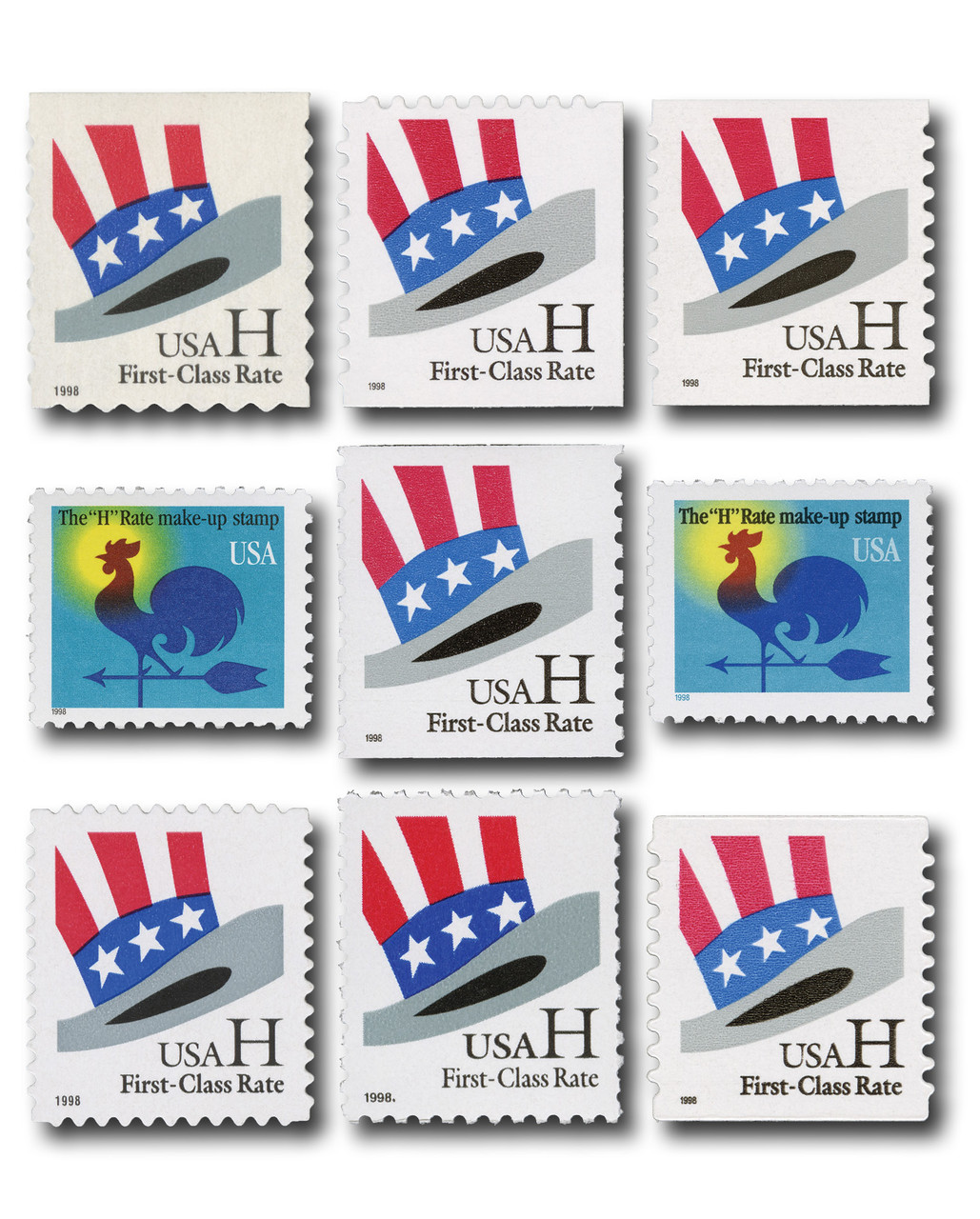 3257//69 - 1998 H-Rate Change, Set of 9 Stamps