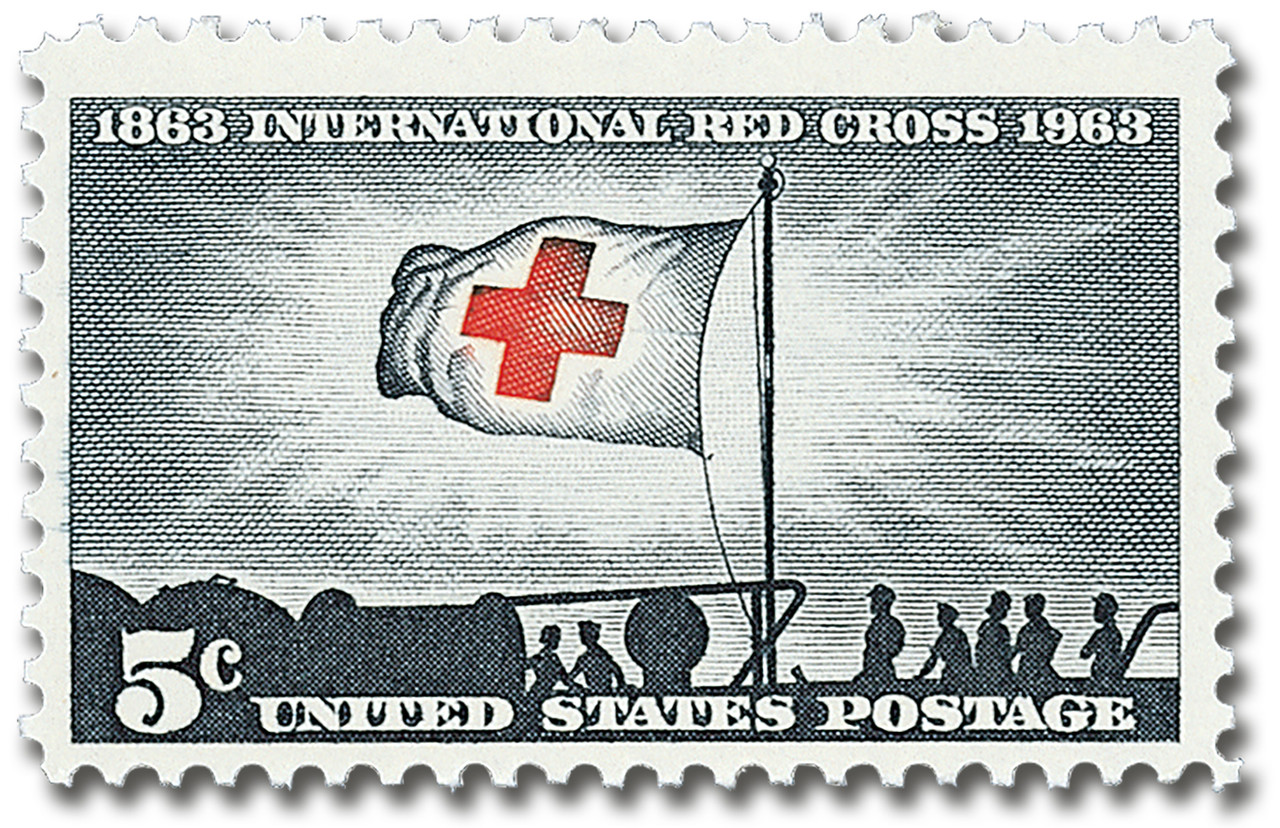 1239 - 1963 5c International Red Cross Centennial - Mystic Stamp