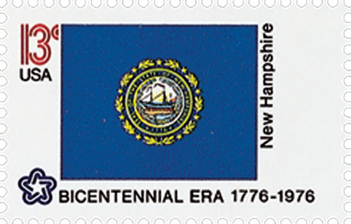 1641 - 1976 13c Bicentennial State Flags: New Hampshire - Mystic