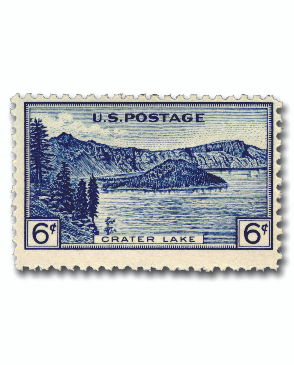 745 - 1934 6c Crater Lake, Oregon, Dark Blue, Perf. 11 - Mystic