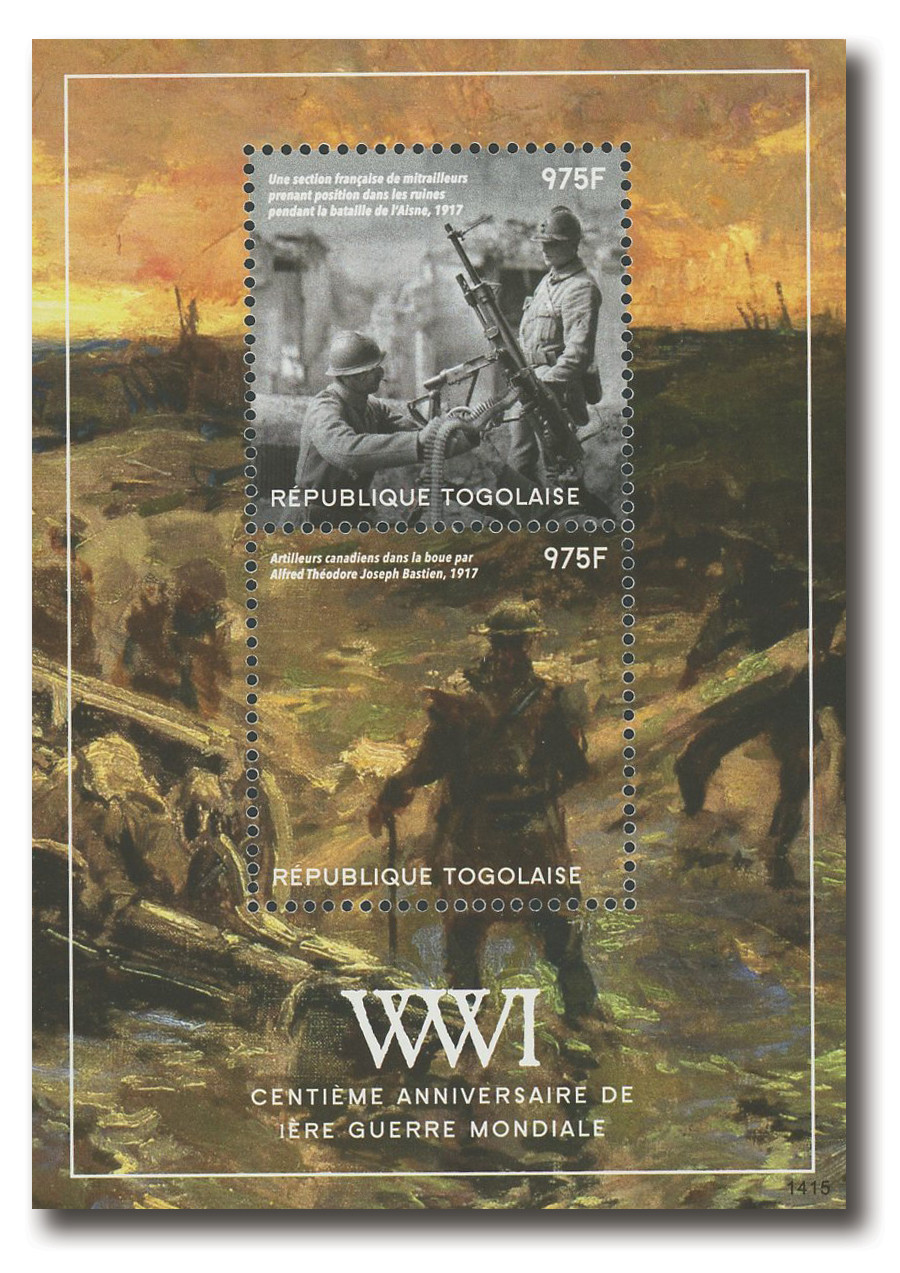 MFN307 - 2014 975F WWI 100th Anniversary, Mint Souvenir, Togo
