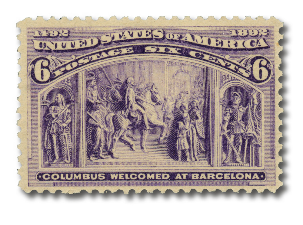 235 - 1893 6c Columbus Welcomed at Barcelona, Purple - Mystic