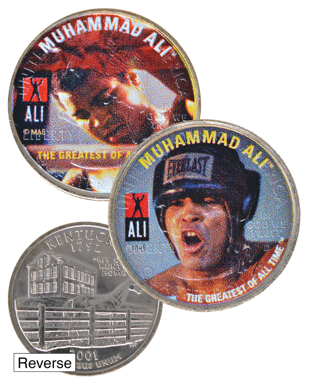 MCN002a - Muhammad Ali Colorized Quarters, 2 Different Designs - Mystic ...