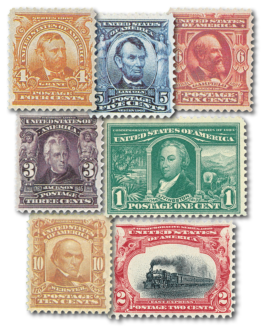 AI152 - 7 Classic US Postage Stamps
