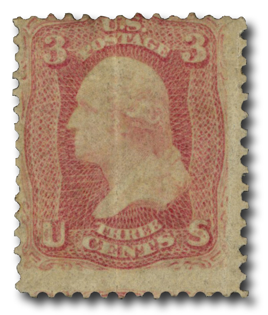 64 - 1861 3c Washington, Pink, Perf. 12 - Mystic Stamp Company