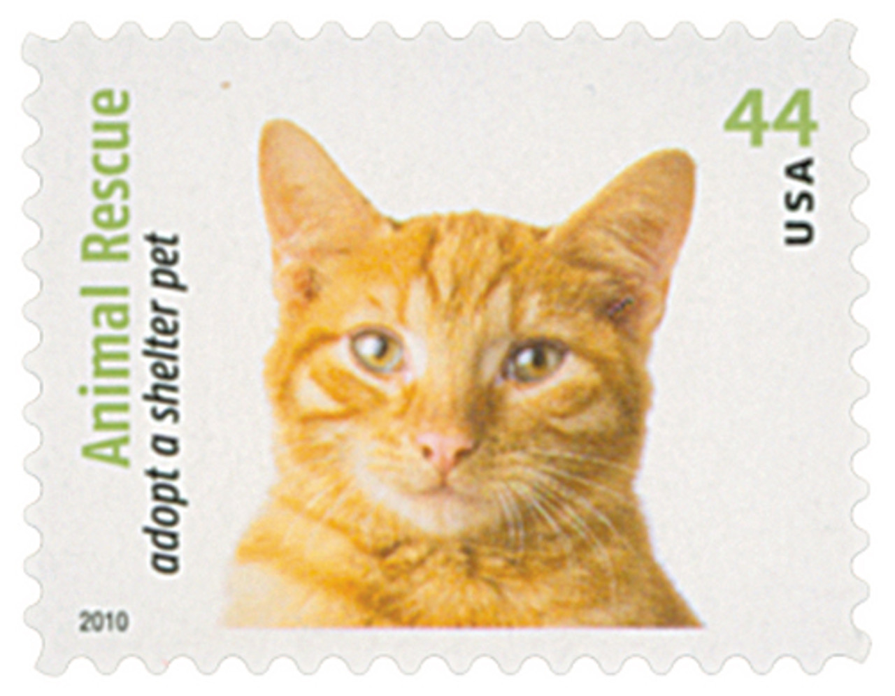 4460 - 2010 44c Adopt a Shelter Pet: Orange Tabby