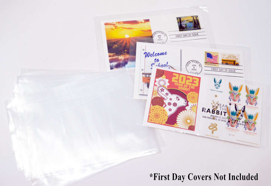 FD20 - Poly Storage Sleeves for First Day Covers, 4" x 7" Package of 100