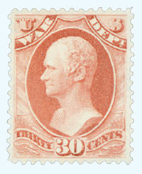 O120 - 1879 30c War Department Official, Rose Red, Soft Paper