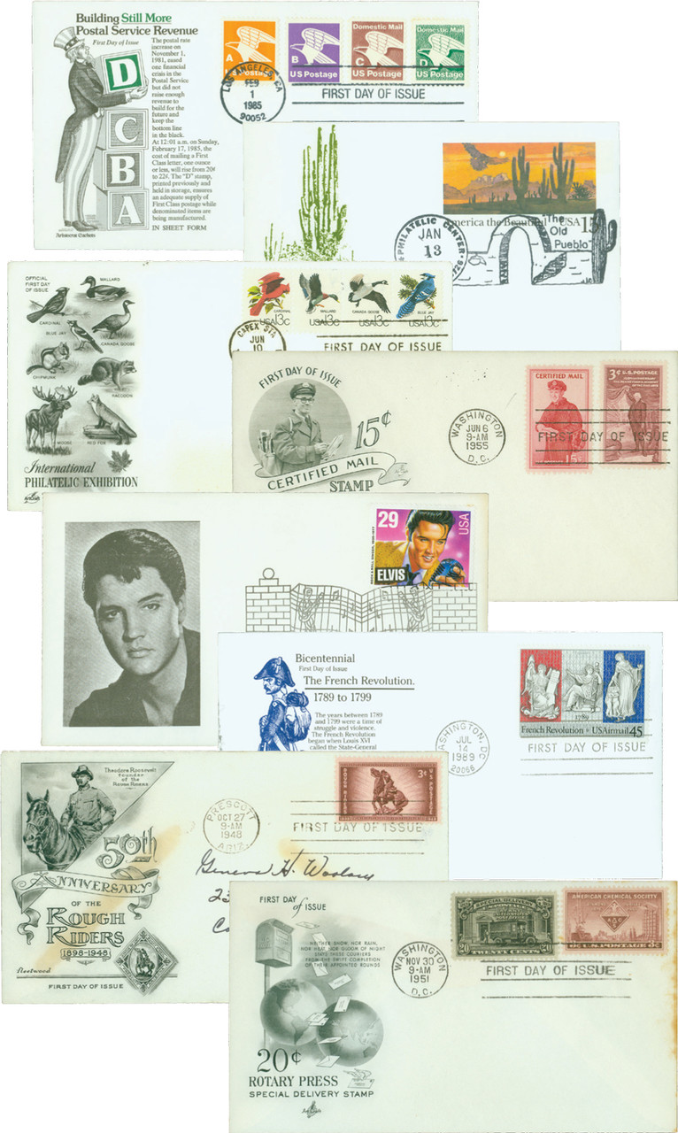 MCD17 - US First Day Cover Collection, 100 Covers, 1940's to Present