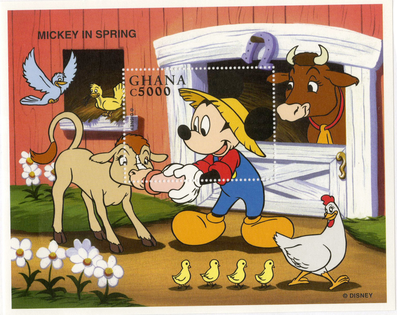 MDS297E - 1998 Disney Celebrates A Year in the Life of Mickey and Friends, Mint Souvenir Sheet, Ghana