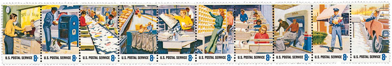 1489-98 - 1973 8c Postal Service Employees - Mystic Stamp Company