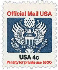 O128 - 1983 4c Red, Blue & Black, Official Mail