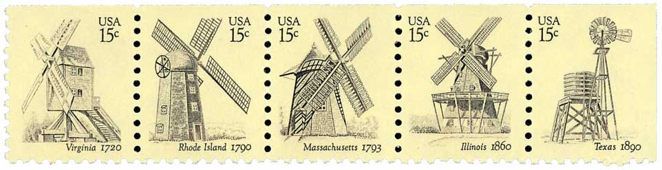 1738-42 - 1980 15c USA Windmills - Mystic Stamp Company