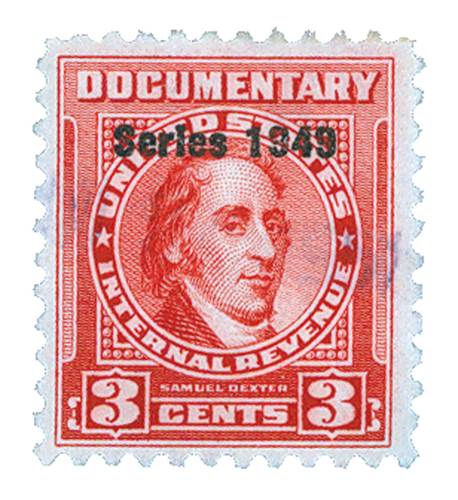 R513 - 1949 3c U.S. Internal Revenue Stamp, Carmine