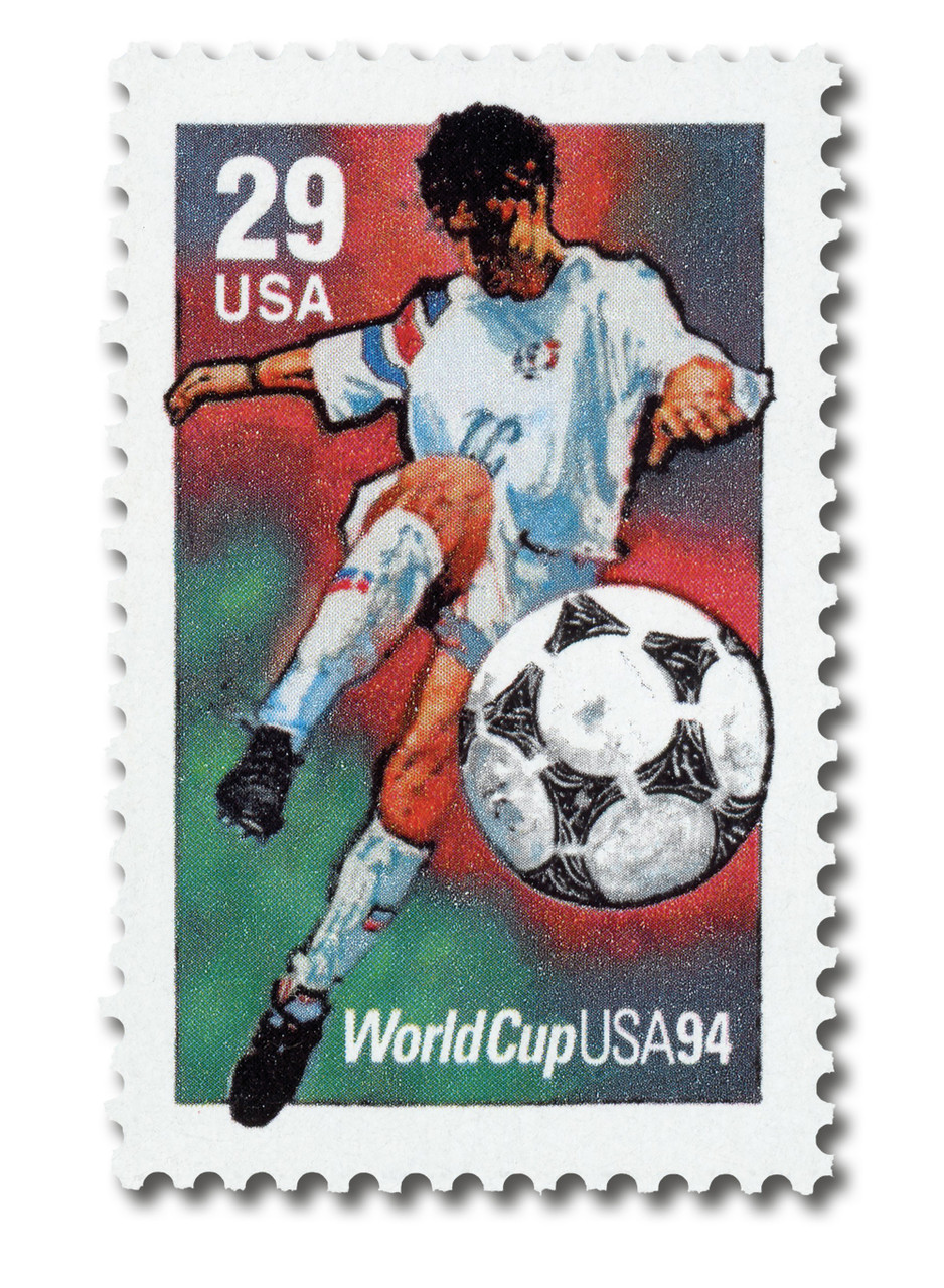 2834 - 1994 29c World Cup Soccer: Kicking the Ball - Mystic Stamp