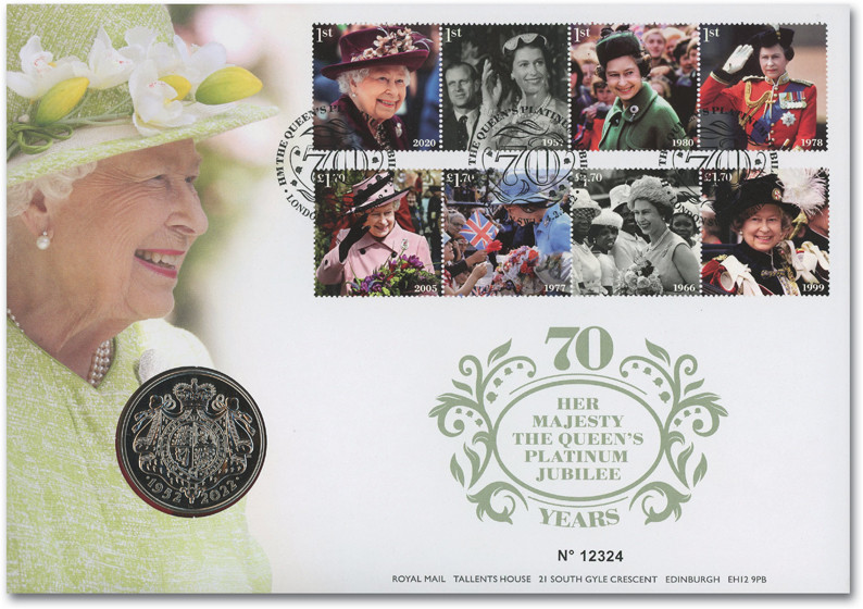 MCV052 - 2022 Her Majesty the Queen's Platinum Jubilee First Day Cover with Coin, Great Britain