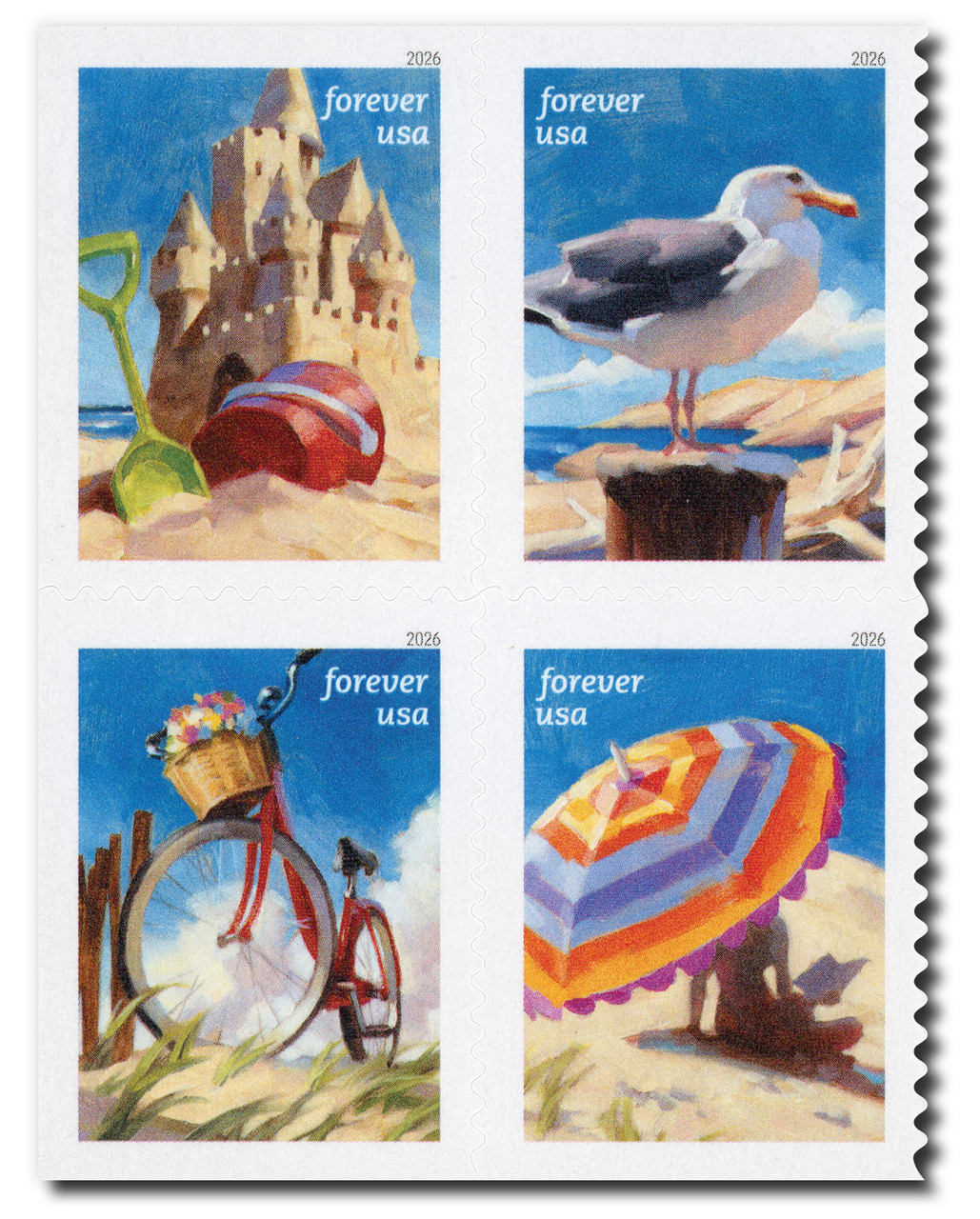 6070-73 - 2026 First-Class Forever Stamps - A Day at the Beach