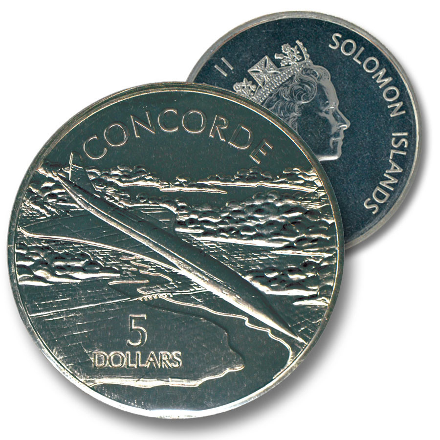 4585097 - 2003 $5 Solomon Islands Cupronickel Coin - Concorde Jet