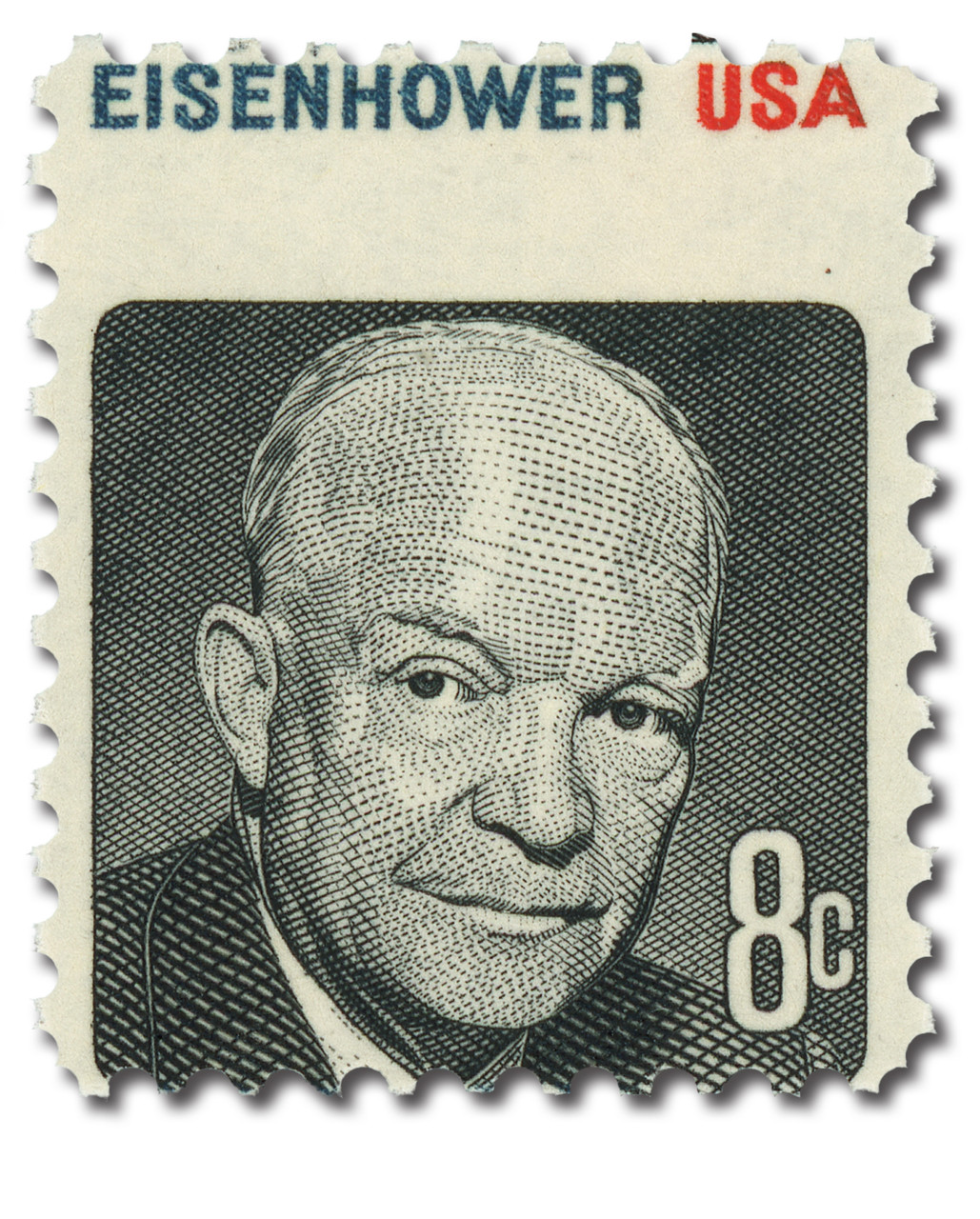 1394 offer - 1971 8c Dwight D. Eisenhower, Black, Red, & Blue Gray