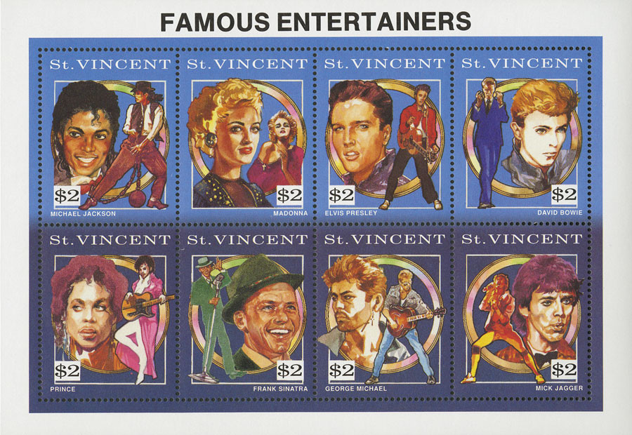 M11885 - 1991 Famous Entertainers sheet-Featuring David Bowie