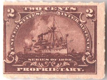 RB27 - 1898 2c Proprietary Stamp - Rouletted 5 1/2, violet brown