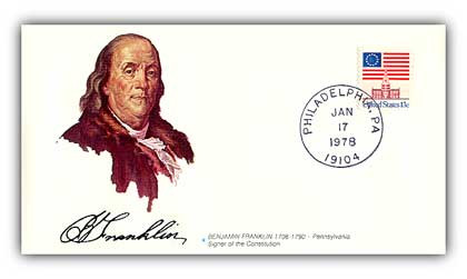 96203 - 1977 1978 Benjamin Franklin Comm Cover