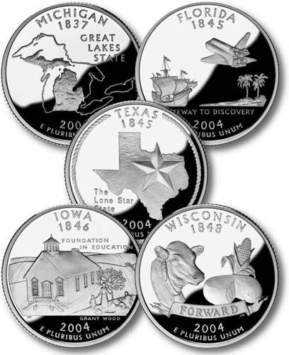 M10186 - 2004 U.S. State Quarters P & D 10v