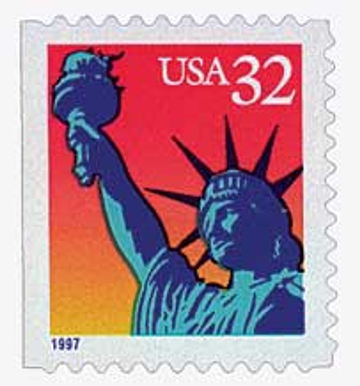 3122E - 1997 32c Statue of Liberty, booklet single - Mystic