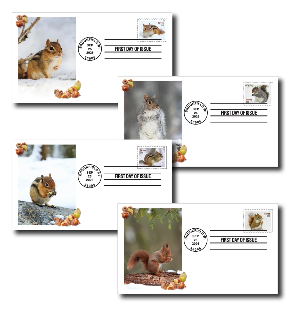 NW2642 - 2026 82c Squirrels & Chipmunks in Snow