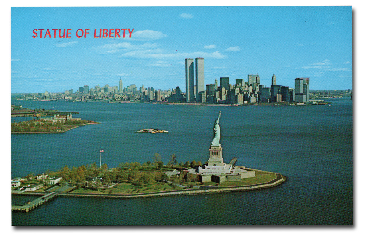 MXM049 - 1973 New York City Statue of Liberty & Skyline Postcard