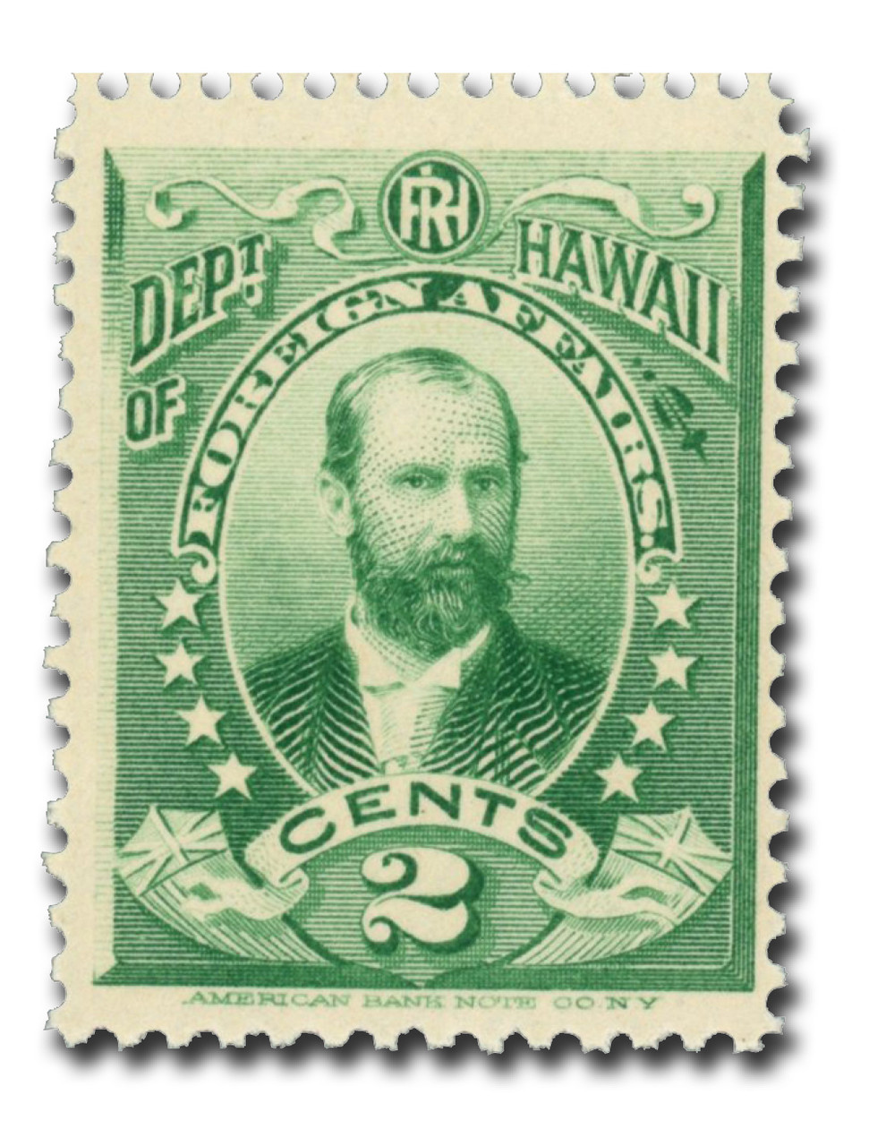 HO1 - 1896 2c Lorrin Andrews Thurston, Green, Hawaii Official