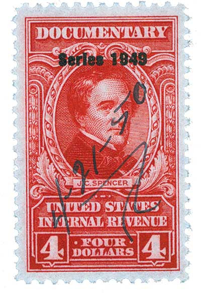 R526 - 1949 $4c US. Internal Revenue Stamp, Carmine
