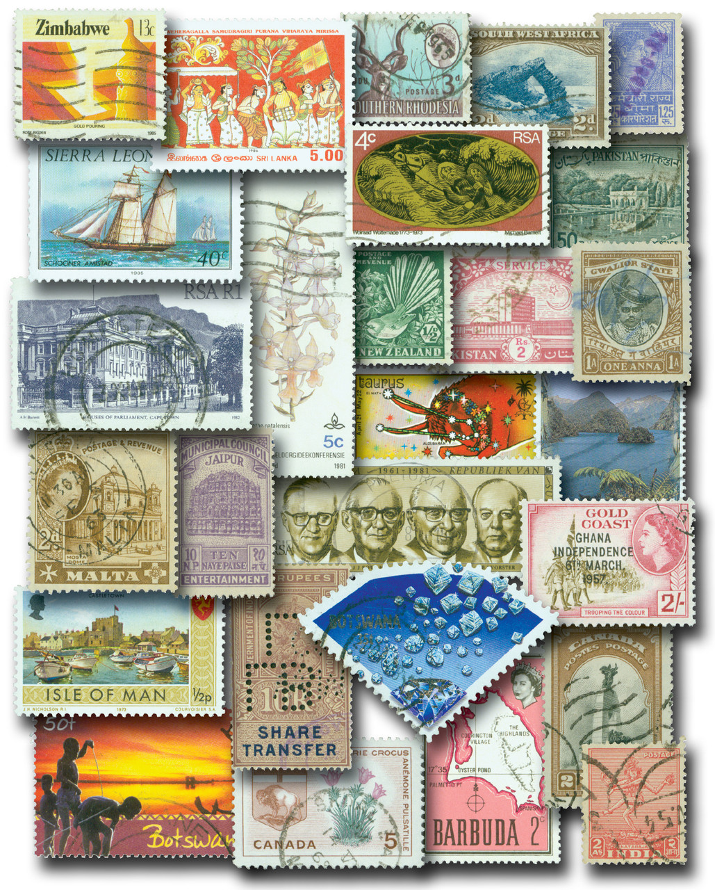 MP1264 - British Empire, 3000 Different Stamps