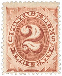 J16 - 1884 2c Postage Due, Red Brown