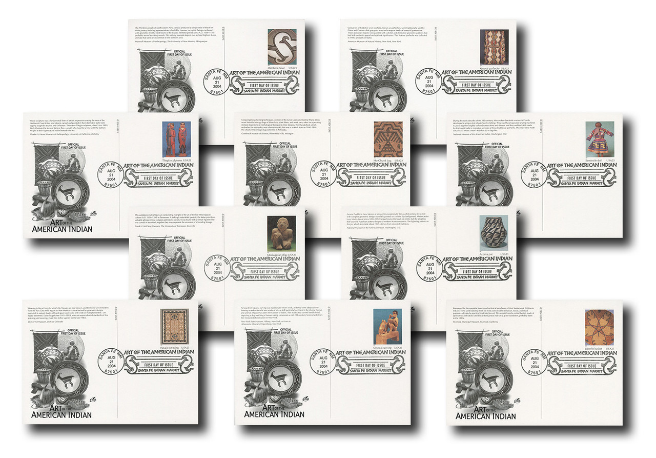 UX411-20 - 2004 Art of American Indian PC FDC Set of 10