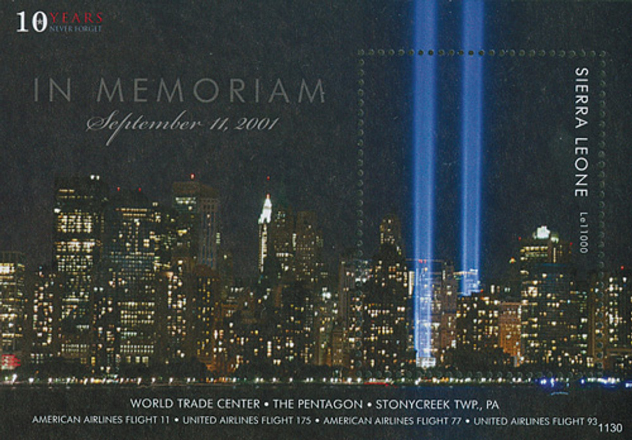 M10895 - 2011 Sierra Leone 9-11 10th Ann. M s/s