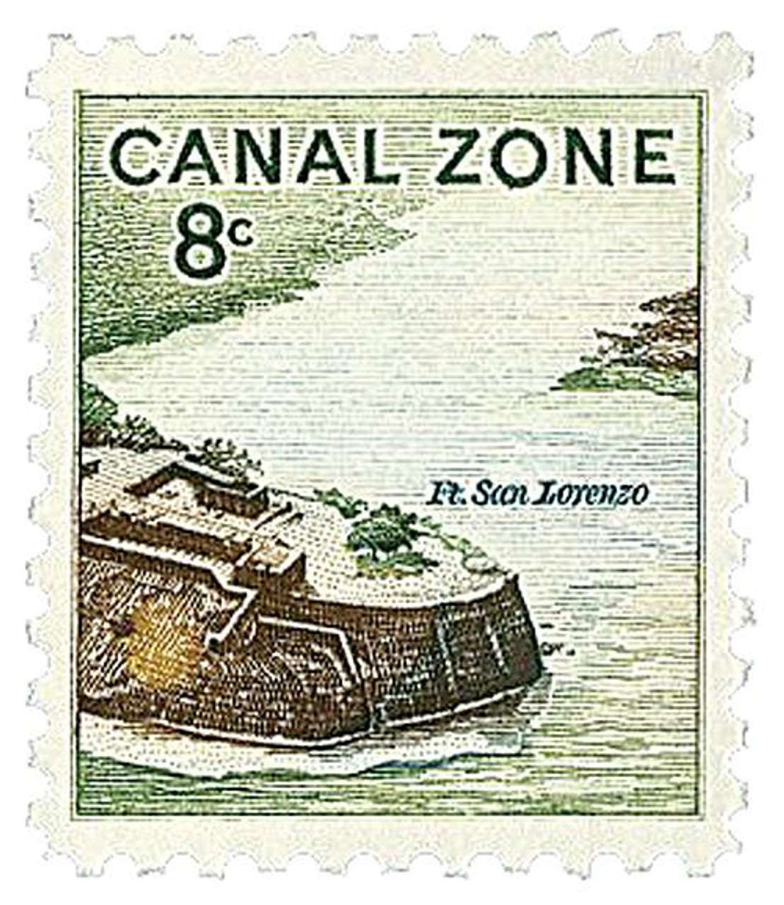 CZ159 - 1971 8c Fort San Lorenzo, Slate Green, Blue & Dark Brown, Canal Zone