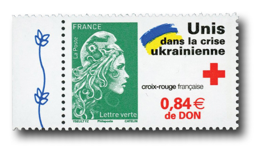 MFN527 - 2022 0,84 All United With Ukraine, 1 Mint Stamp, France