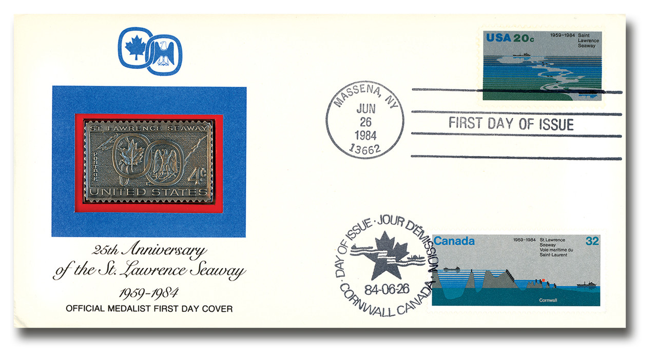 59113 - 1984 US & Canada St. Lawrence Seaway Philatelic Numismatic