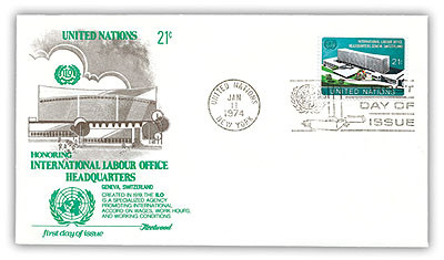 8A245 - 1974 21c International Labor Organization HQ