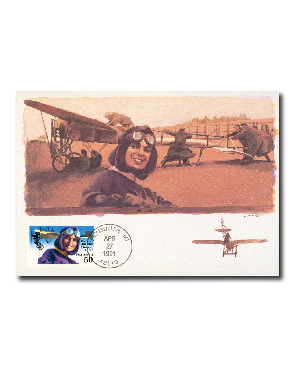 M91-22 - 1991 50c Harriet Quimby Airmail