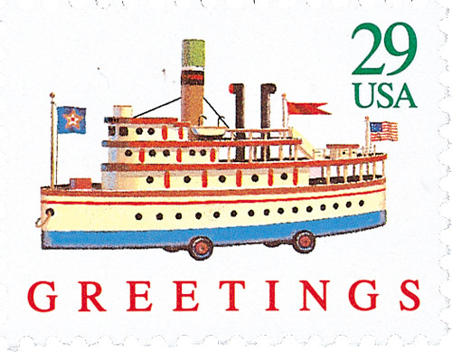 2714 - 1992 29c Christmas Greetings: Riverboat - Mystic Stamp Company