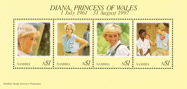 M6177 - Diana, Princess of Wales, Mint Sheet of 4 Stamps, Namibia