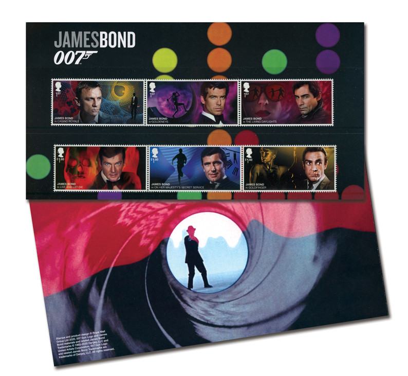 切手007 MFN043 - 2020 James Bond Characters, Mint, 6 Stamps, Great Britain
