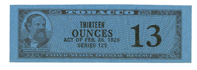 TF1117 - 1955, 13oz Tobacco Stamps - Series 125