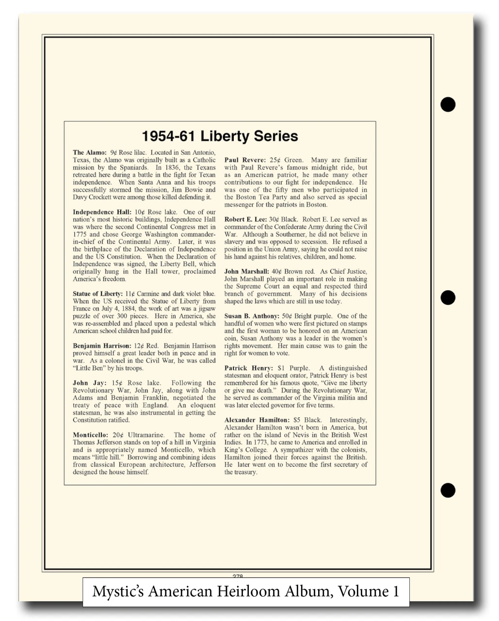 HLM000 - 1847-Present Complete Set of Six American Heirloom Albums for US Stamps